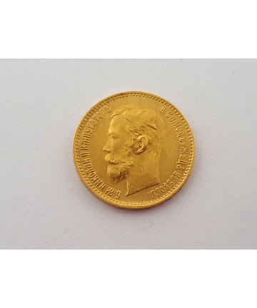 Złota moneta 5 Rubli 1900 rok