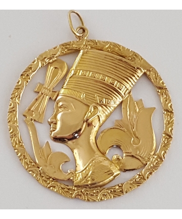 Medalion - zawieszka Nefretete, wykonana ze złota 0,740