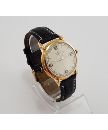 Złoty szwajcarski zegarek LONGINES z lat 30-tych XX wieku