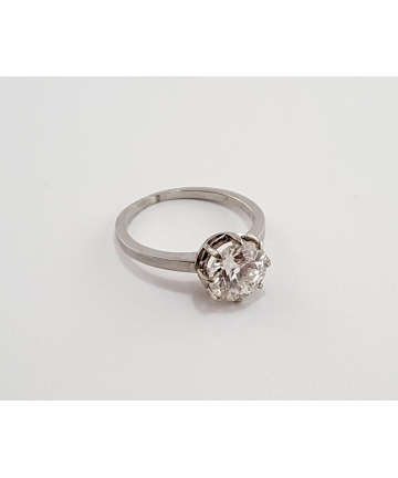 Platynowy pierścionek z diamentem 2,02 ct w starym szlifie