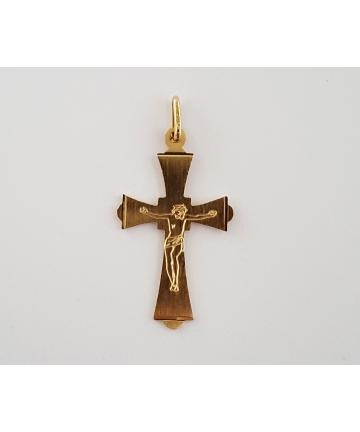 Złota zawieszka w formie krzyża w stylu gotyckim - nie używana