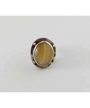 Srebrny pierścionek ORNO projektu Danuty Kobielskiej z lat 1963 / 86