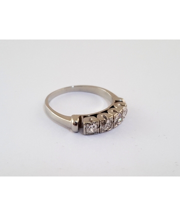 Wiedeński złoty pierścionek Art deco z diamentami 0,55 ct rozmiar 14