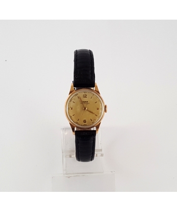 Damski złoty szwajcarski zegarek DOXA Antimagnetique - 24 mm