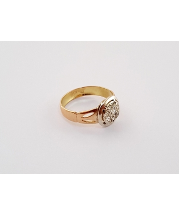 Złoty pierścionek zdobiony diamentami WARMET z lat 60-tych XX wieku - UNIKAT